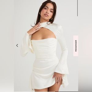 HOUSE OF CB I IVORY DRAPED CORSET DRESS